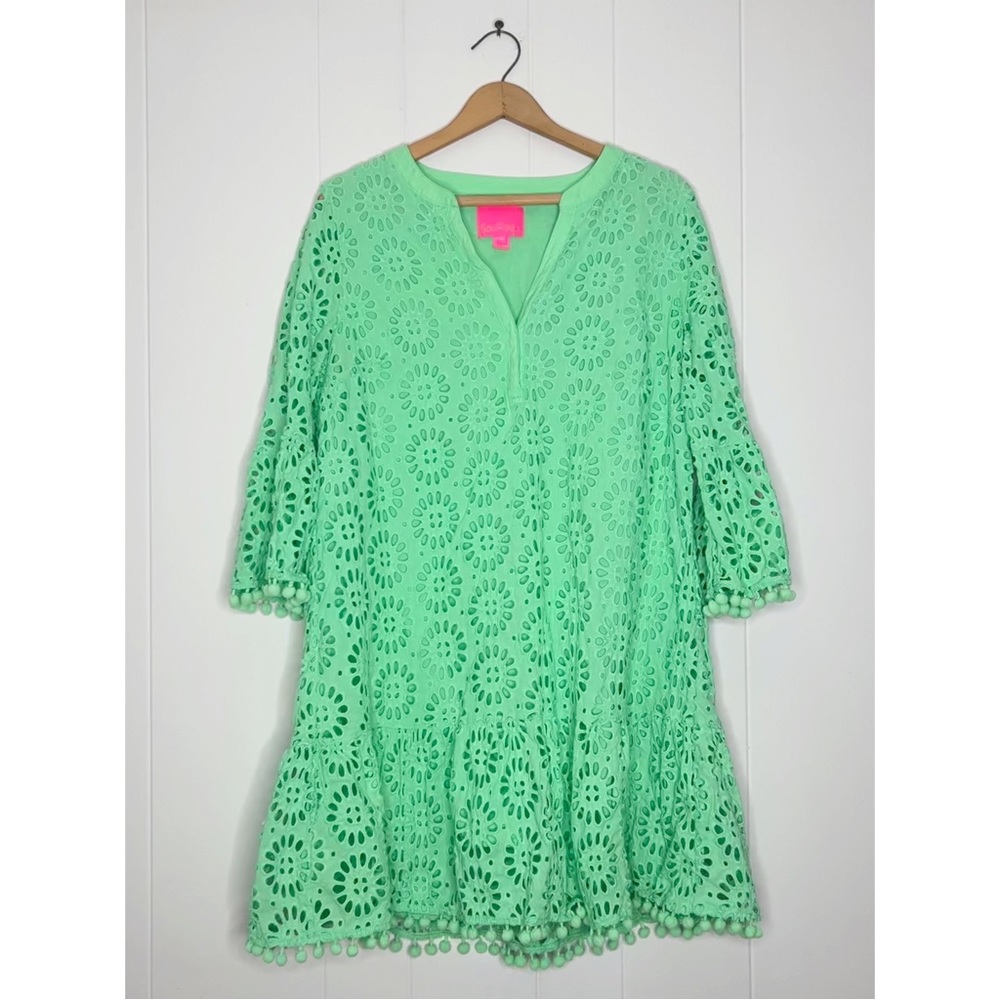 Lilly Pulitzer Bekah Eyelet Cutout Pom Pom Trim Dress - Picture 6 of 16
